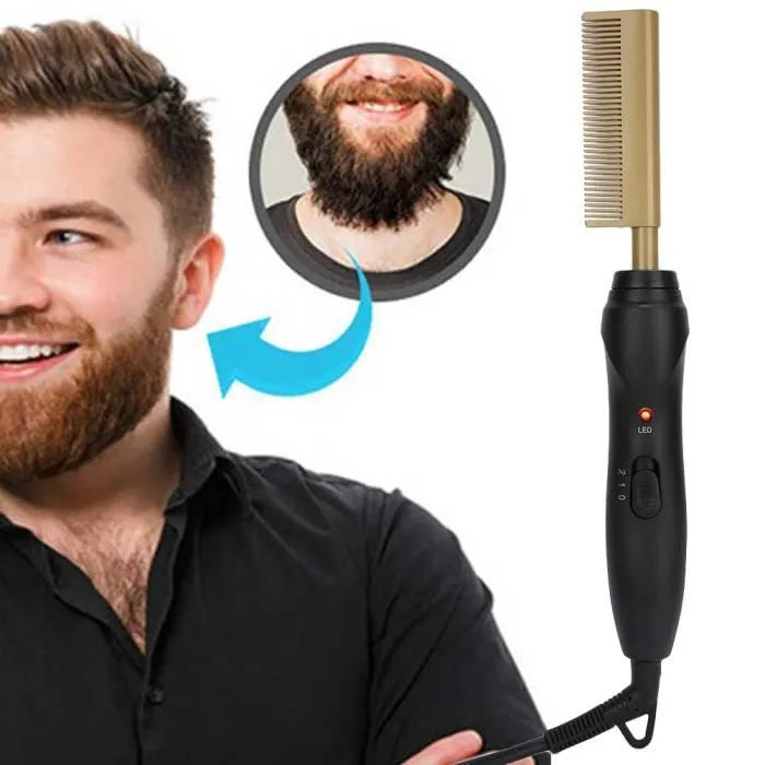Peigne chauffant 2 en 1 – Lisseur idéal pour tous types de cheveux