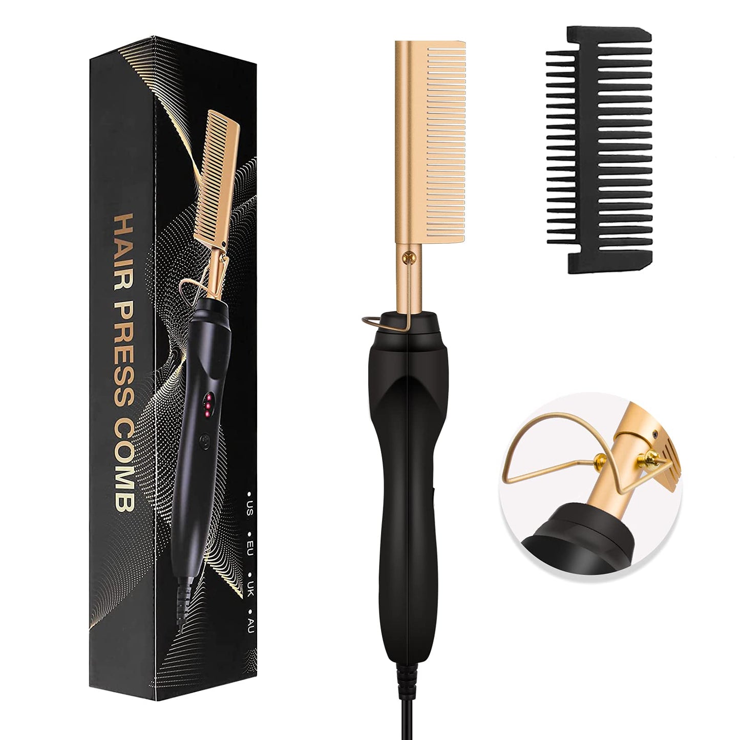 Peigne chauffant 2 en 1 – Lisseur idéal pour tous types de cheveux
